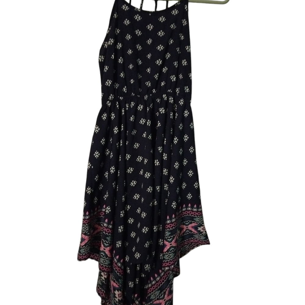 Soprano Black and Pink Patterned Dress